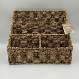 NWT Pier 1 Imports Brown Woven Sullivan Seagrass Desk Organizer (Discontinued)